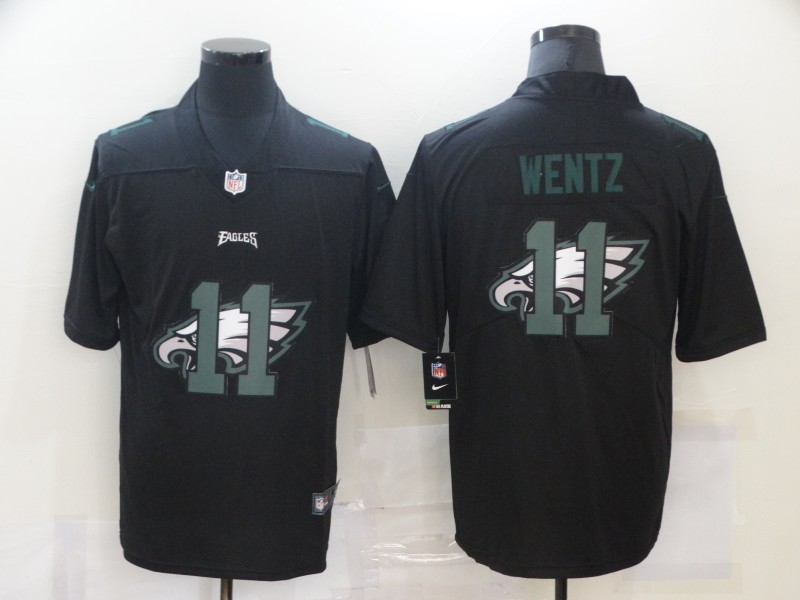 Men's Philadelphia Eagles #11 Carson Wentz Black Jersey